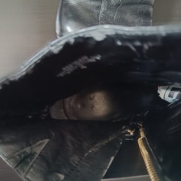 9M👢Nine West Earlene Black Leather Platform Ankle Booties - Picture 11 of 12